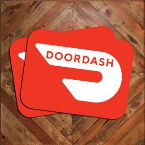 Large 12"x18" Pair of DOORDASH Logo Red Car Magnet signs Vehicle Driver Signage